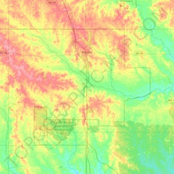 Stone County topographic map, elevation, terrain