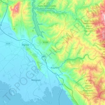 Δήμος Νικολάου Σκουφά topographic map, elevation, terrain