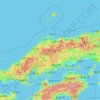 Chugoku Region topographic map, elevation, terrain