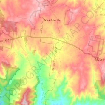 Meadow Flat topographic map, elevation, terrain