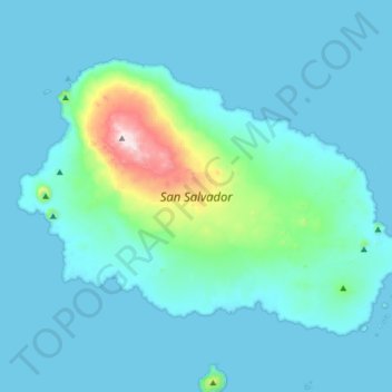 San Salvador topographic map, elevation, terrain