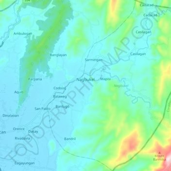 Nagbukel topographic map, elevation, terrain