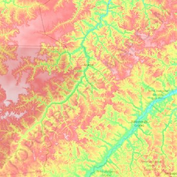 Arame topographic map, elevation, terrain