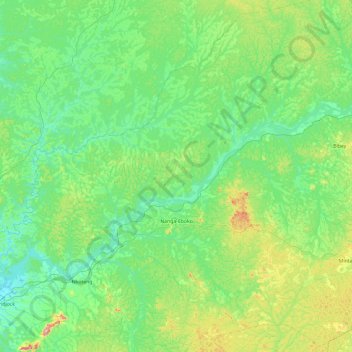 Nanga-Eboko topographic map, elevation, terrain
