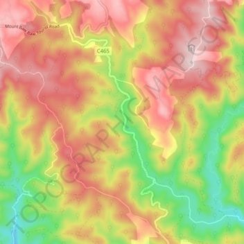 Fumina topographic map, elevation, terrain