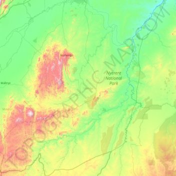 Ulanga topographic map, elevation, terrain