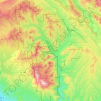 Pinnacles National Park topographic map, elevation, terrain