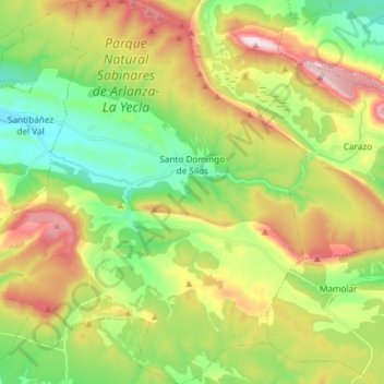 Santo Domingo de Silos topographic map, elevation, terrain