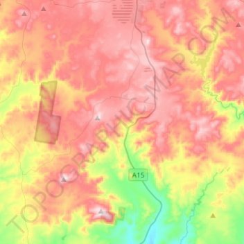 Black Mountain topographic map, elevation, terrain