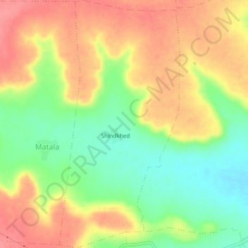 Shindkhed topographic map, elevation, terrain