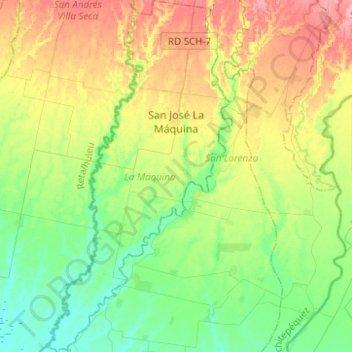 La Máquina topographic map, elevation, terrain