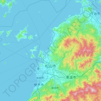 Matsuyama topographic map, elevation, terrain