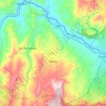 Tarso topographic map, elevation, terrain
