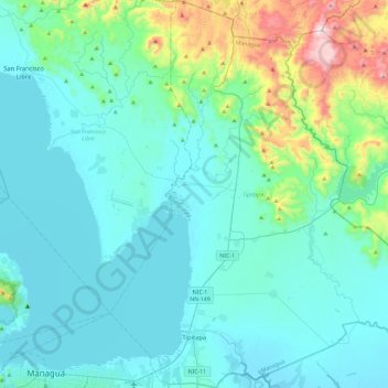 Tipitapa (Municipio) topographic map, elevation, terrain