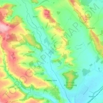 Abbey Dore topographic map, elevation, terrain