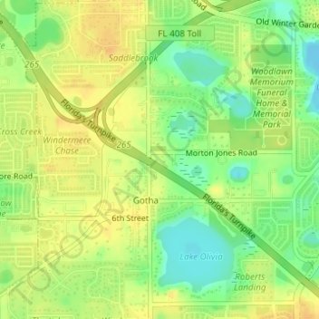 Gotha topographic map, elevation, terrain