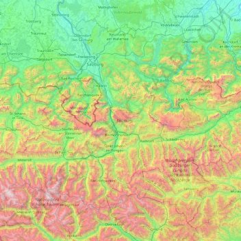 Salzburg topographic map, elevation, terrain