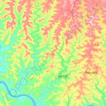 Caibi topographic map, elevation, terrain