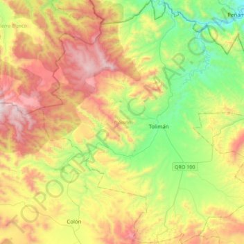 Tolimán topographic map, elevation, terrain