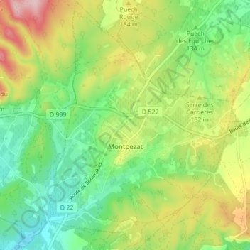 Montpezat topographic map, elevation, terrain