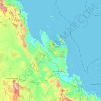Livingstone Shire topographic map, elevation, terrain