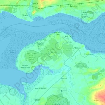 Bowness topographic map, elevation, terrain