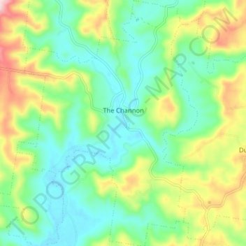 The Channon topographic map, elevation, terrain