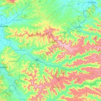Río Chico topographic map, elevation, terrain