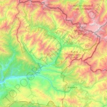 Oni, Georgia topographic map, elevation, terrain