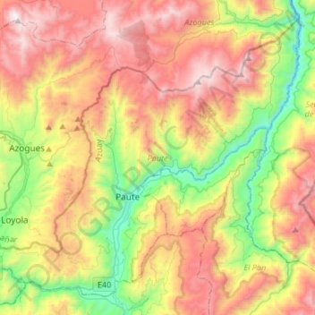 Paute topographic map, elevation, terrain