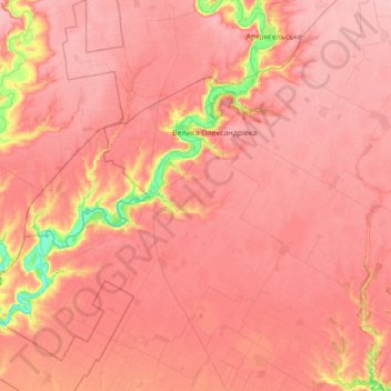 Великоолександрівська селищна громада topographic map, elevation, terrain