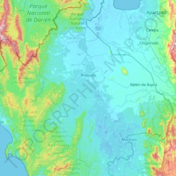 Belén de Bajirá topographic map, elevation, terrain