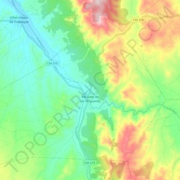 Albalate de las Nogueras topographic map, elevation, terrain