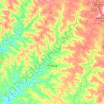 Princesa topographic map, elevation, terrain