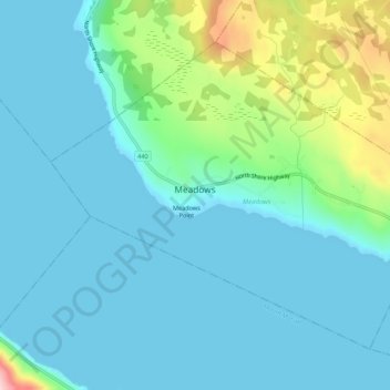 Meadows topographic map, elevation, terrain