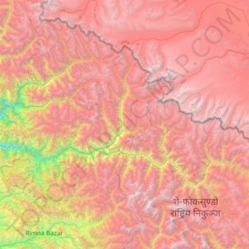 Mugu topographic map, elevation, terrain