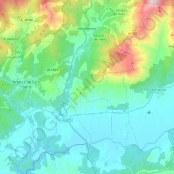 Mombeltrán topographic map, elevation, terrain