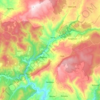 Dereboyu Köyü topographic map, elevation, terrain