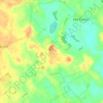 South Cowton topographic map, elevation, terrain