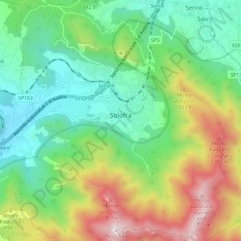 Solofra topographic map, elevation, terrain