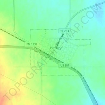 Hedley topographic map, elevation, terrain