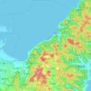 Donghae-myeon topographic map, elevation, terrain