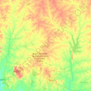 Itesiwaju topographic map, elevation, terrain