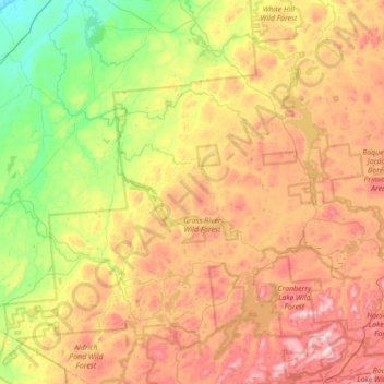 Town of Colton topographic map, elevation, terrain