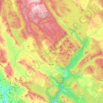 İbradı topographic map, elevation, terrain