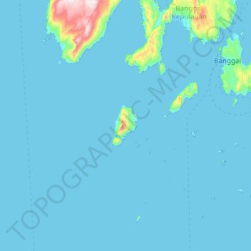 Banggai Laut Regency topographic map, elevation, terrain