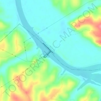 Cheatham Dam topographic map, elevation, terrain