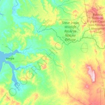 Napranum Aboriginal Shire topographic map, elevation, terrain