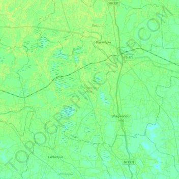 Bhagwanpur Hat topographic map, elevation, terrain