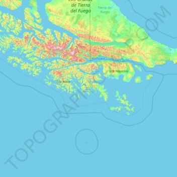 Province de l'Antarctique chilien topographic map, elevation, terrain